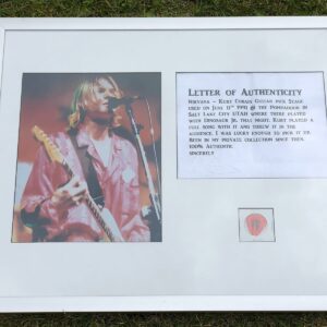 Kurt Cobain Nirvana 1991 Stage Used & Owned Concert Guitar Pick