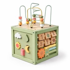 Laavir Houten Activiteitenkubus Baby Mintgroen - Educatief Montessori Speelgoed