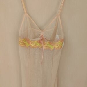 lielei italian luxury lingerie nightgown mini dress babydoll lace peach neon
