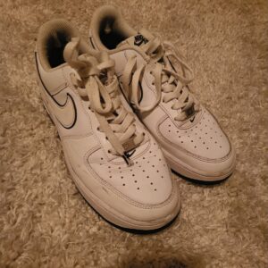 Nike Air Force 1, white, Eur 40.5-UK 6.5. second hand, average condition.