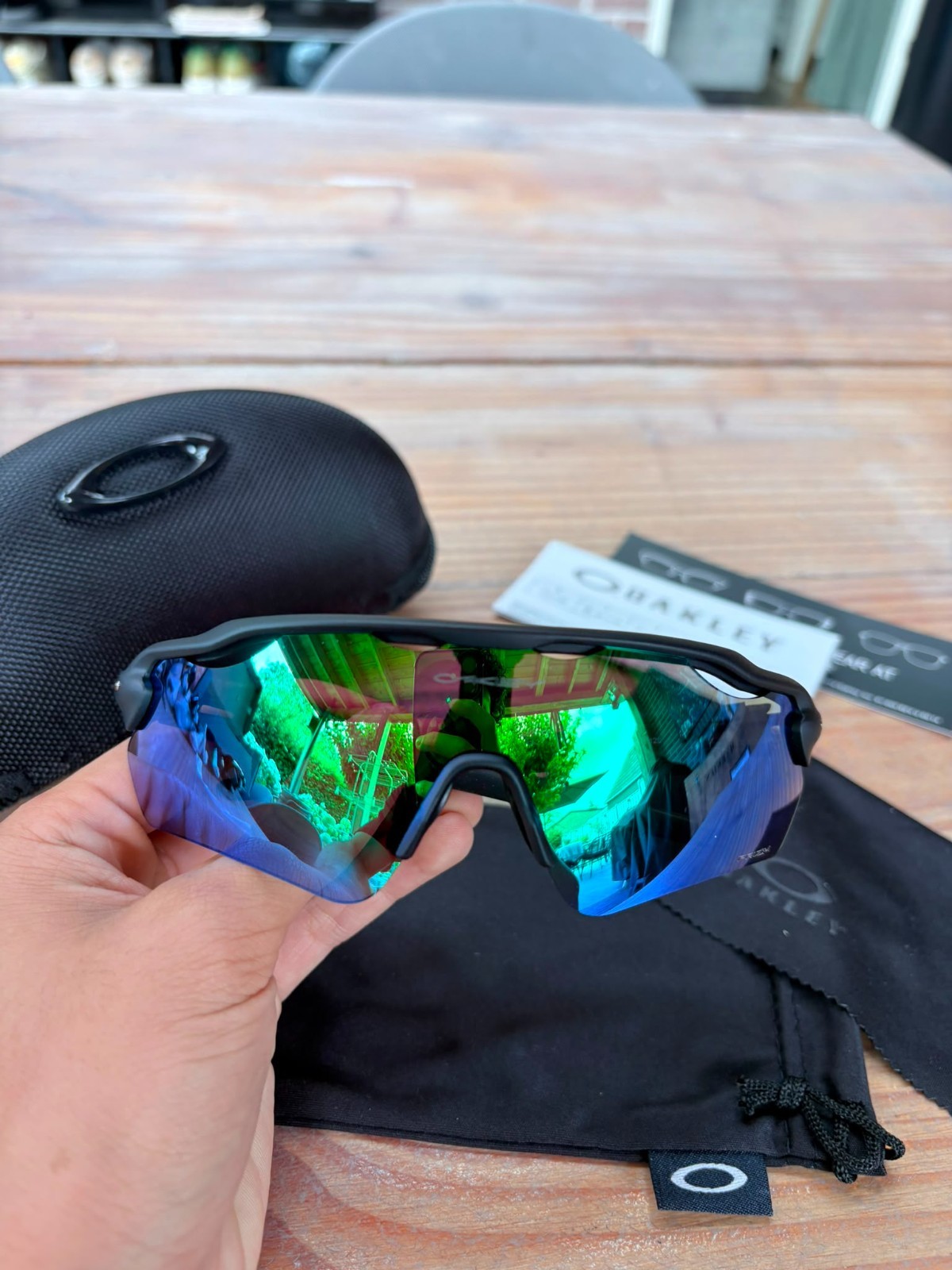 Oakley Radar Prizm Ev Zonnebril Paars/Groen - Nieuw 1 Oakley Radar Prizm Ev Zonnebril Paars/Groen - Nieuw