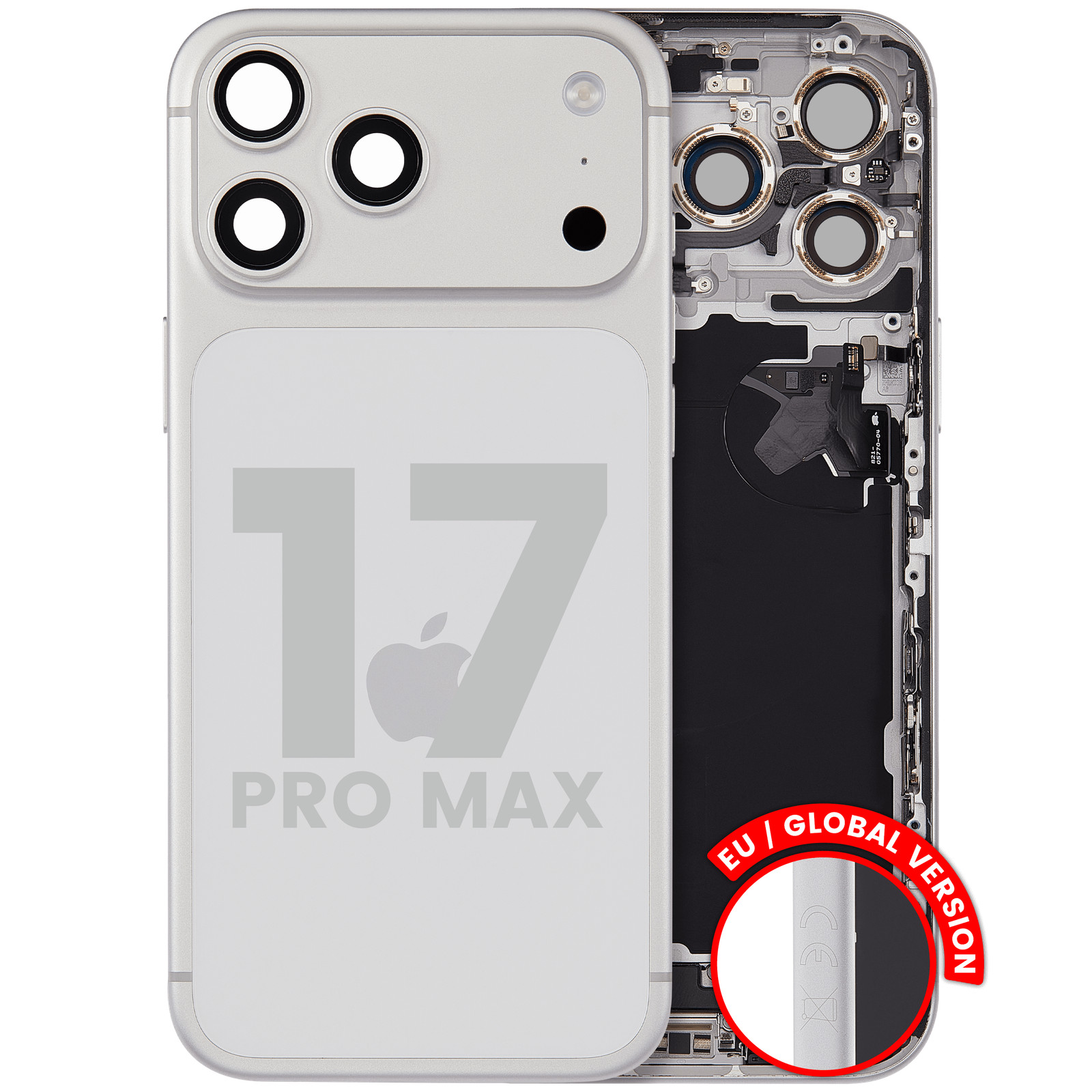 Original iPhone 17 Pro Max Housing w/Small Parts Complete Silver Pulled C 1 Original iPhone 17 Pro Max Housing w/Small Parts Complete Silver Pulled C