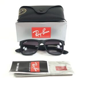 Ray-Ban Sunglasses RB4165 JUSTIN 601/8G Rubber Black w/ Grey Lenses