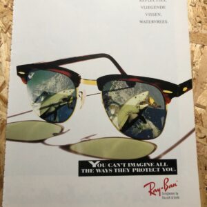 Rayban Ray ban shark sunglasses 1991 1997 Vintage Magazine Print ad Fashion box1