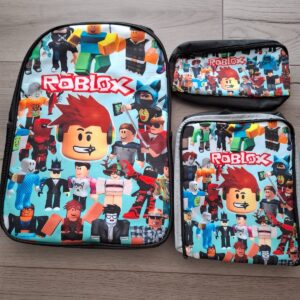 Roblox Rugzak Set 3-delig - Inclusief Lunchtas en Etui - Schooltas Kind Blauw Ni