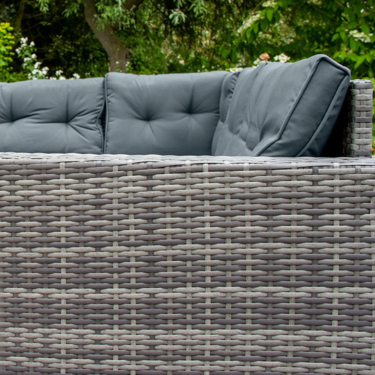 Rotan Hoekdinerset Tuinset Grijs 9-Persoons Loungeset L-Vormige Bank 2 Rotan Hoekdinerset Tuinset Grijs 9-Persoons Loungeset L-Vormige Bank