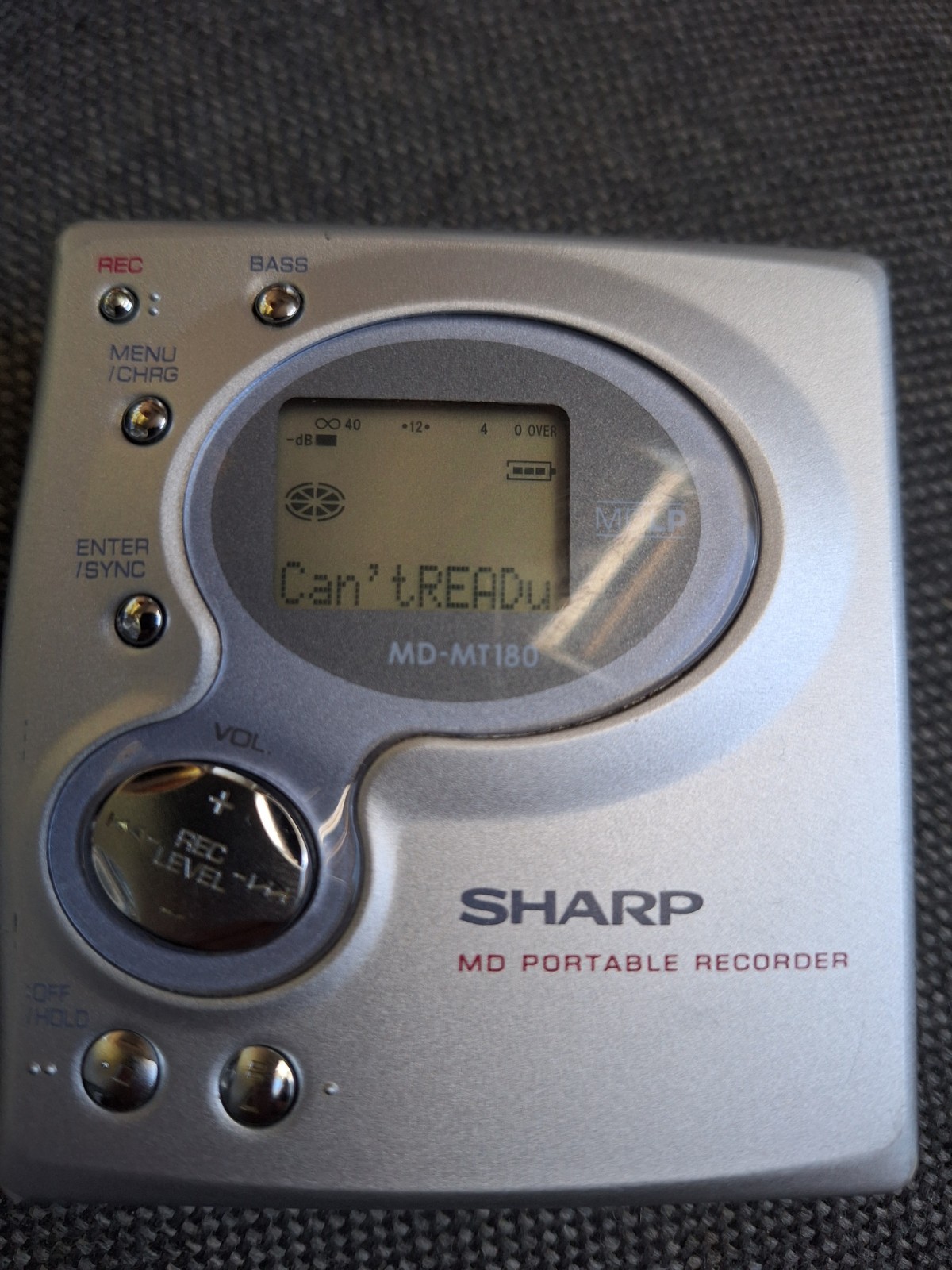 Sharp MD-MT 180 MD Player Recorder Portable HS For Parts 2 Sharp MD-MT 180 MD Player Recorder Portable HS For Parts