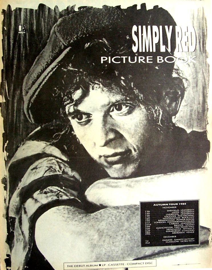 SIMPLY RED vintage 1985 PRINT ADVERT PICTURE BOOK 1 SIMPLY RED vintage 1985 PRINT ADVERT PICTURE BOOK