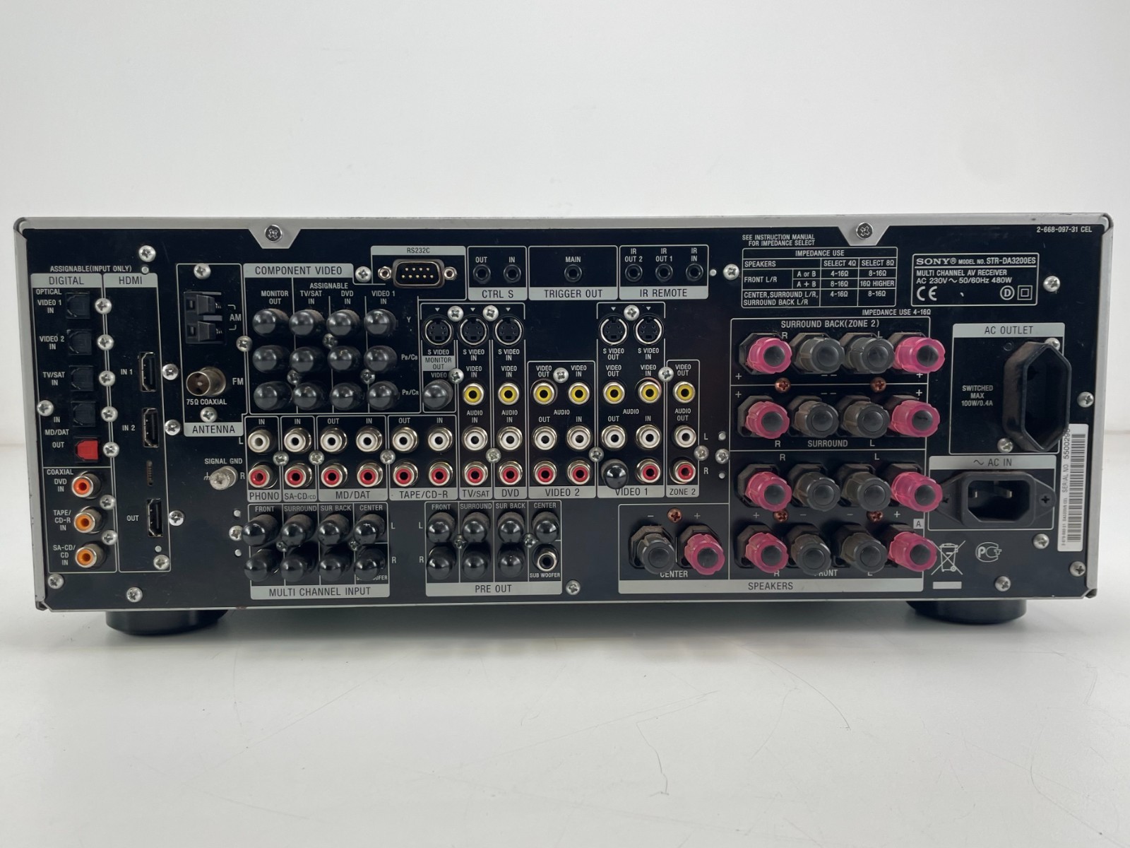 Sony STR-DA3200ES - 7.1 Channel AV Receiver - Sold as is 10 Sony STR-DA3200ES - 7.1 Channel AV Receiver - Sold as is