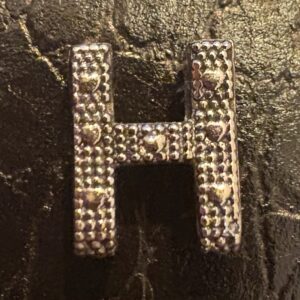 Sterling Silver Letter H Charm European Style Fits Snake Bracelet