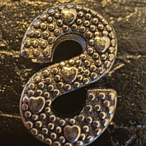 Sterling Silver Letter S Charm European Style Fits Snake Bracelet