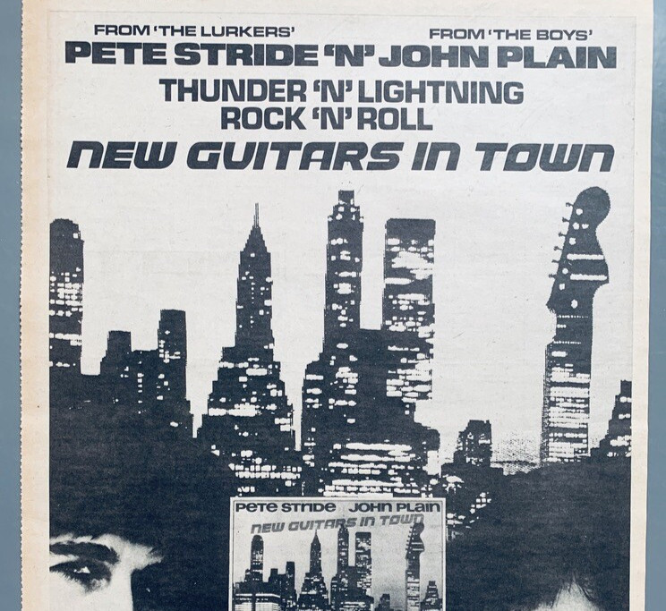 THE LURKERS Pete Stride BOYS 1980 original UK POSTER ADVERT NEW GUITARS IN TOWN 3 THE LURKERS Pete Stride BOYS 1980 original UK POSTER ADVERT NEW GUITARS IN TOWN