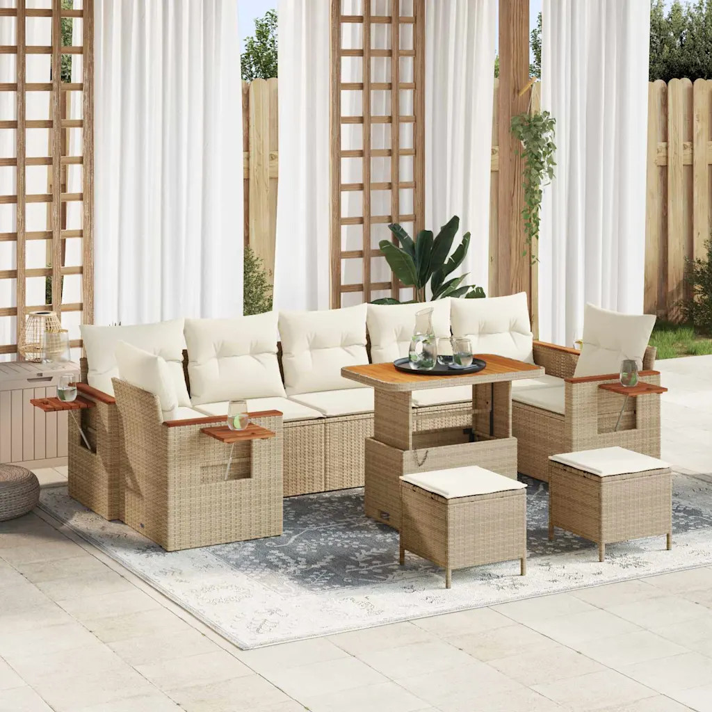 Tuin Sofa Set met kussen met opslag 10 pcs Poly riet Tuinmeubelen Tuinset vidaXL 2 Tuin Sofa Set met kussen met opslag 10 pcs Poly riet Tuinmeubelen Tuinset vidaXL