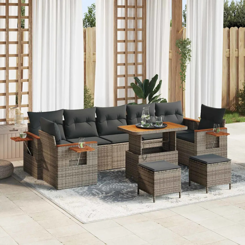 Tuin Sofa Set met kussen met opslag 10 pcs Poly riet Tuinmeubelen Tuinset vidaXL 3 Tuin Sofa Set met kussen met opslag 10 pcs Poly riet Tuinmeubelen Tuinset vidaXL