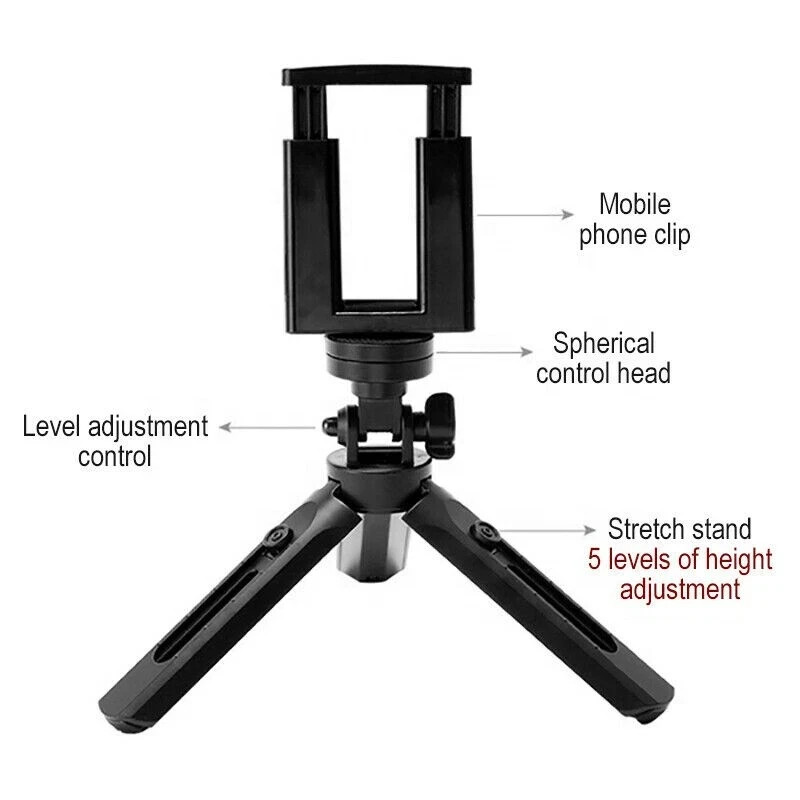 Universal 360° Adjustable Mini Tripod Stand for Camera & Phone - Compact Travel 2 Universal 360° Adjustable Mini Tripod Stand for Camera & Phone - Compact Travel
