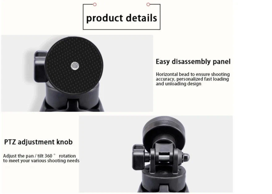 Universal 360° Adjustable Mini Tripod Stand for Camera & Phone - Compact Travel 8 Universal 360° Adjustable Mini Tripod Stand for Camera & Phone - Compact Travel