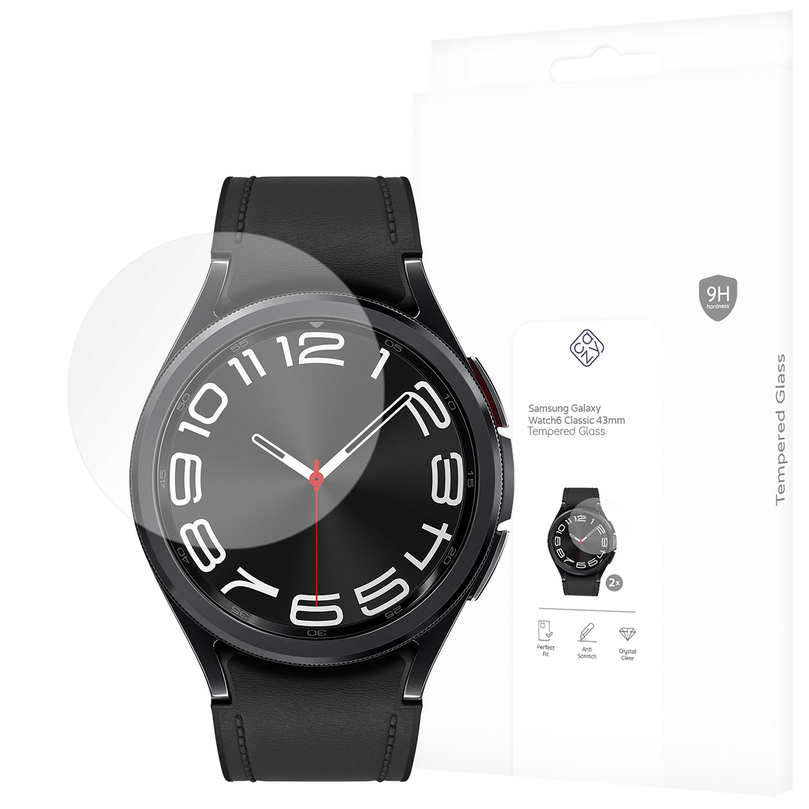 Verre de protection pour Samsung Galaxy Watch 6 Classic 43 mm - 2 pièces - 1 Verre de protection pour Samsung Galaxy Watch 6 Classic 43 mm - 2 pièces -