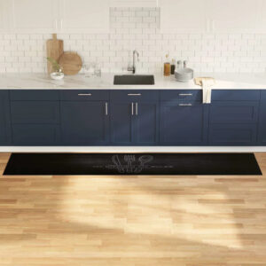 vidaXL Keuken Vloerkleed Bestek Zwart 300 x 60 cm Fluweel