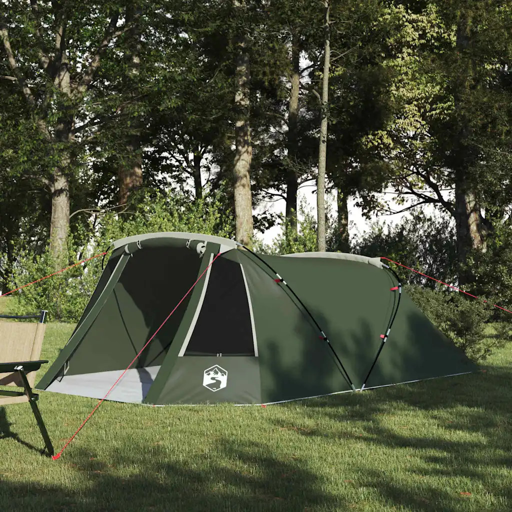 vidaXL Tunnel Tent 3-Person met dak Groen en Wit 328 x 228 x 115 cm 1 vidaXL Tunnel Tent 3-Person met dak Groen en Wit 328 x 228 x 115 cm