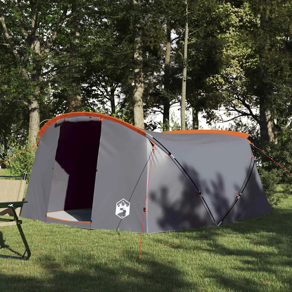 vidaXL Tunnel Tent 4-Person met dak Grijs en Oranje 318 x 275 x 140 cm 1 vidaXL Tunnel Tent 4-Person met dak Grijs en Oranje 318 x 275 x 140 cm
