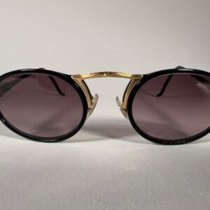 Vintage B&L Ray-Ban Black Gold Oval Sunglasses NOS USA Made