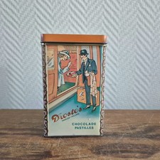 Vintage Droste Cacao Chocolade Tin Canister Jar Metal Storage Box Container