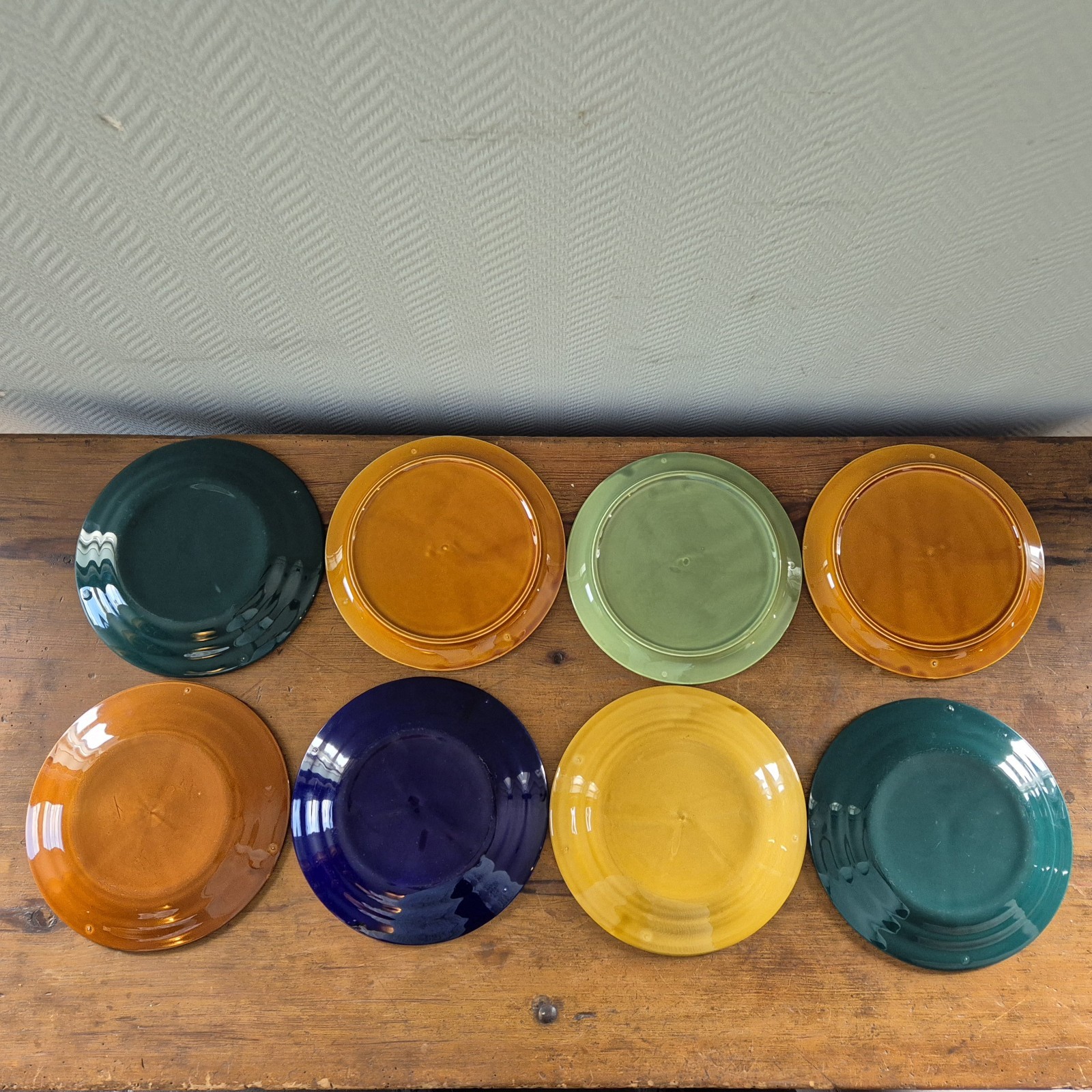 Vintage France Divided Sushi Fondue Dishes Plates 8-Pc Set Stoneware RETRO 5 Vintage France Divided Sushi Fondue Dishes Plates 8-Pc Set Stoneware RETRO