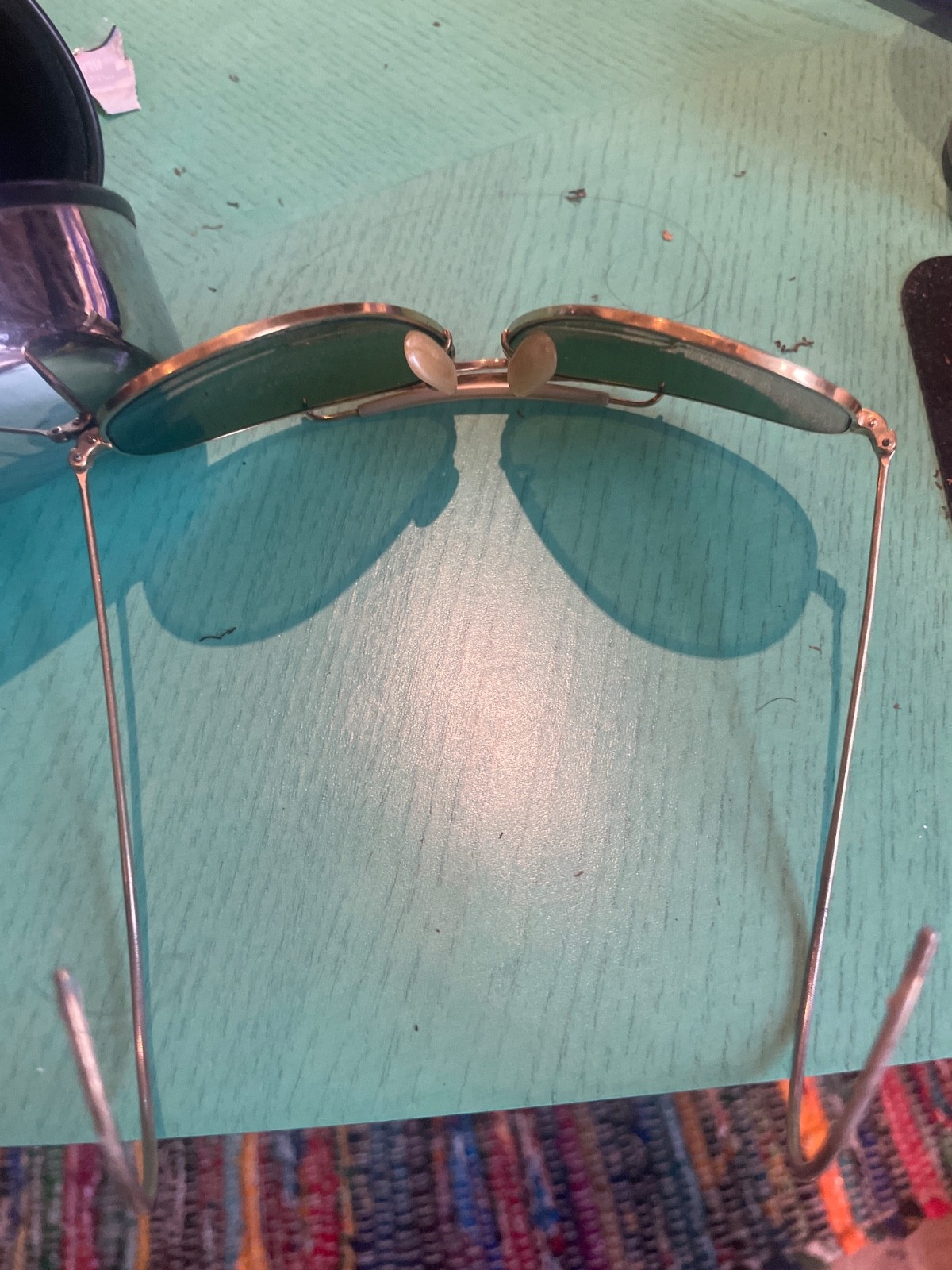 Vintage Ray Ban Bausch & Lomb Green Shooters Aviators 1950's 3 Vintage Ray Ban Bausch & Lomb Green Shooters Aviators 1950's