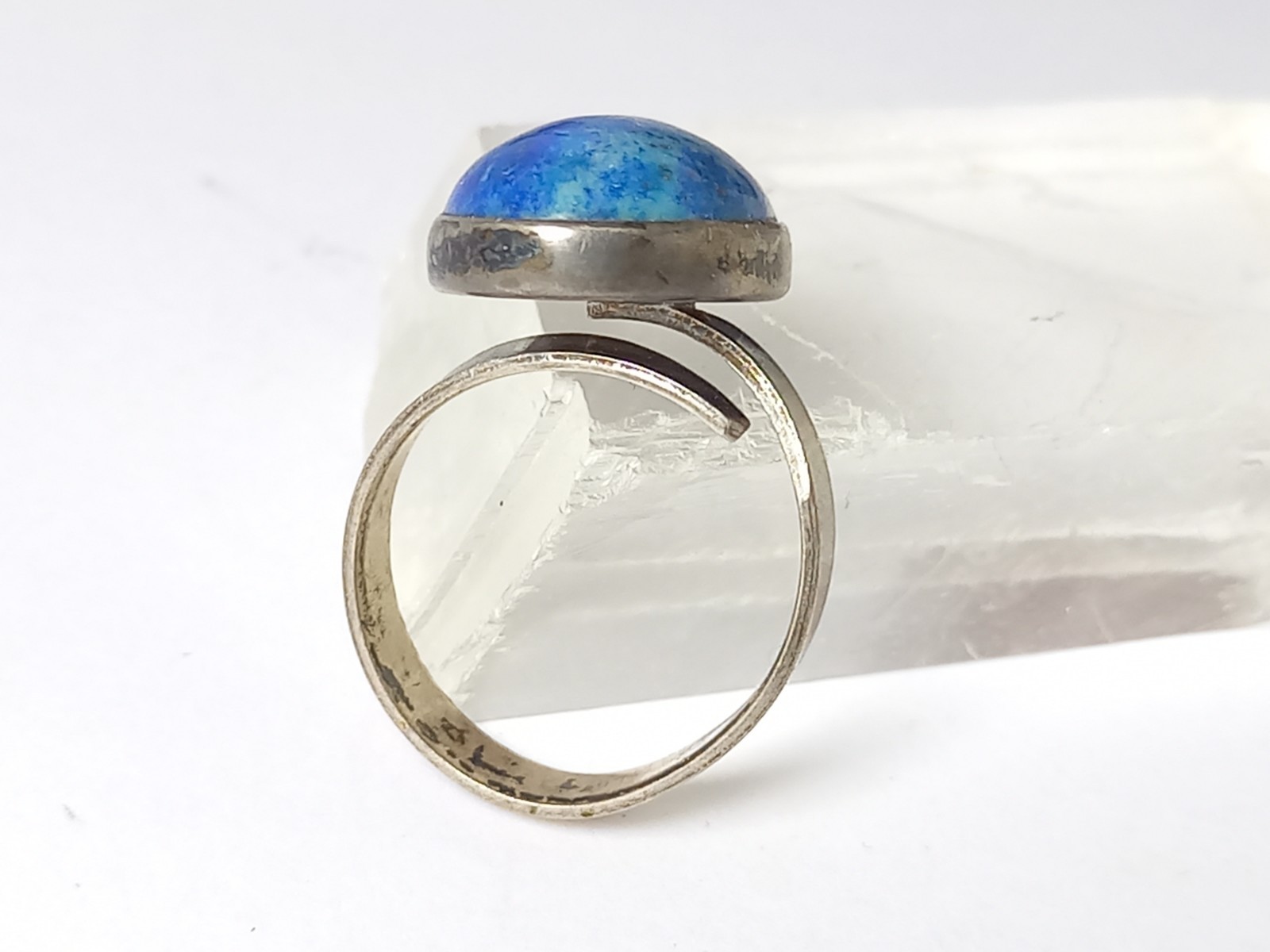 Vintage Ring met Lapis Lazulli Steen Blauw Zilver Sieraden 3 Vintage Ring met Lapis Lazulli Steen Blauw Zilver Sieraden