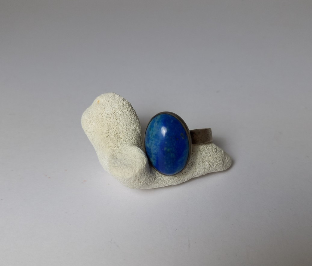 Vintage Ring met Lapis Lazulli Steen Blauw Zilver Sieraden 8 Vintage Ring met Lapis Lazulli Steen Blauw Zilver Sieraden