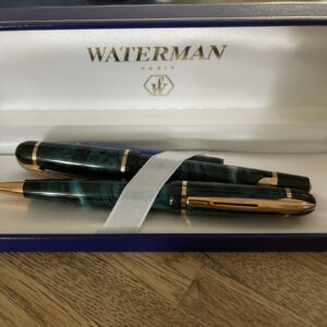 Vintage Waterman Phileas Green Marble Set