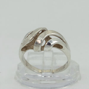 Zilveren 925 damesring met gevlochten design – vintage sieraden duurzaam en