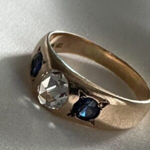 Antieke Victoriaanse gypsy ring 14 karaats roségoud.