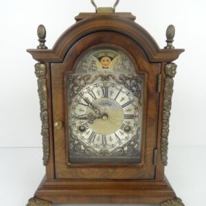 Dutch Warmink Vintage Antique Mantel Bracket Moon Phase 8 day Old Clock SERVICED