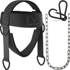 Jag Gears Nekharnas met Ketting – Nektrainer voor Gewichtheffen en Fitness Zwart
