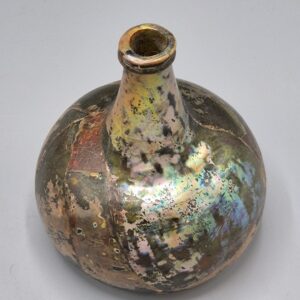Kintsugi Project Antique Onion Bottle Patinated Glass 17th AH