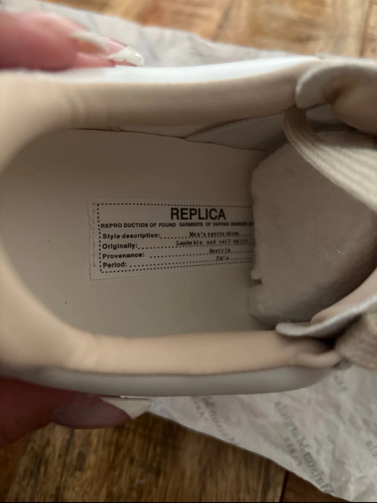 Maison Margiela Replica Sneakers White Beige Gum Sole EU 39 New Authentic 4 Maison Margiela Replica Sneakers White Beige Gum Sole EU 39 New Authentic