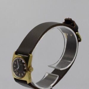 Rechthoekig Diehl Horloge: Vintage Pracht in Goud en Bruin