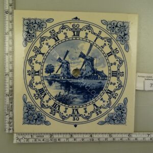 VINTAGE BLUE DELFT TILE DIAL FOR A DUTCH ZAANDAM CLOCK 15,2 CM OR 6" SQUARE