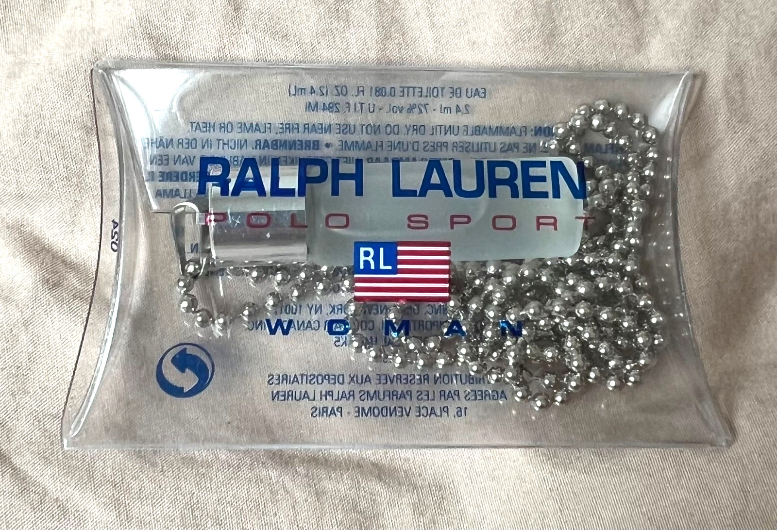 Vintage Ralph Lauren Polo Sport Woman EDT 2.4ml Perfume Pendant Necklace w/ Orig 1 Vintage Ralph Lauren Polo Sport Woman EDT 2.4ml Perfume Pendant Necklace w/ Orig