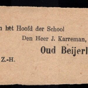 Wrap Netherlands, 1897. Deventer to Oud Beijerland.